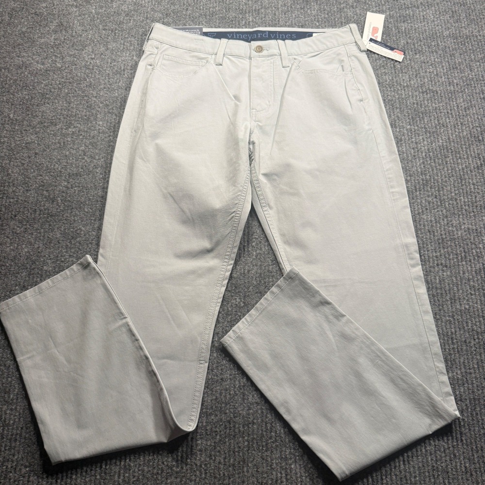 Vineyard Vines Performance 5-Pocket Pant Mens 32x34 Gray Preppy Casual Golf NWT